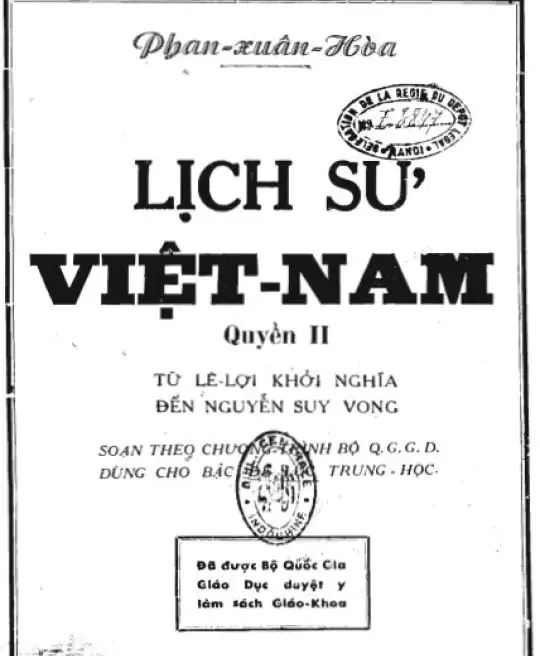 LỊCH SỬ VIỆT NAM TỪ LÊ LỢI KHỞI NGHĨA ĐẾN NGUYỄN SUY VONG